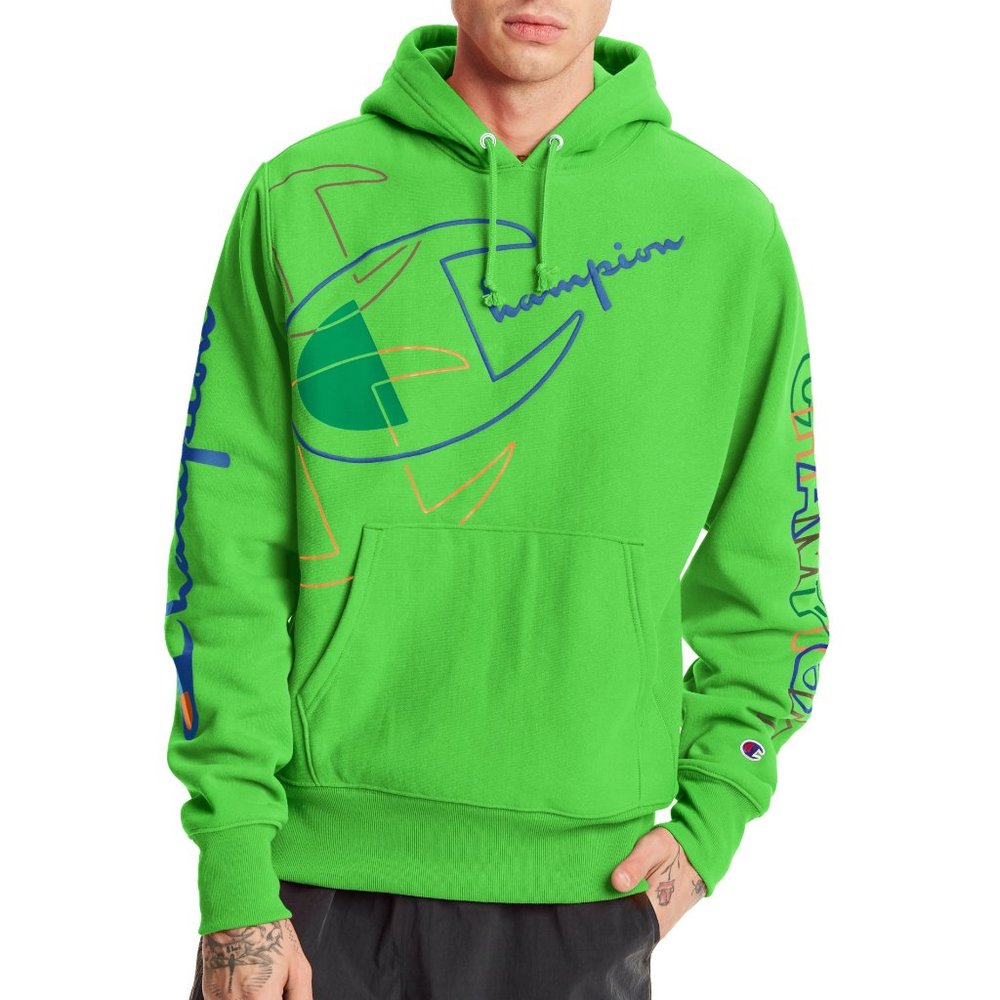 Champion Reverse weave green multicolor Hoodie NWT - Picture 1 of 7